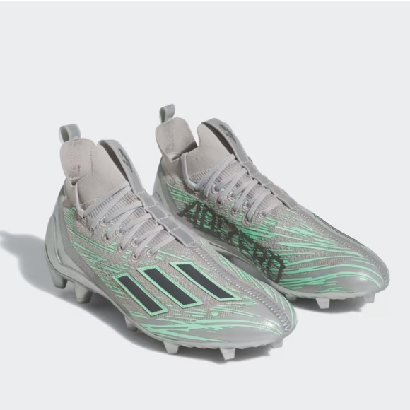 adidas Other - Adidas Flash Primeknit Adizero Silver Mint Green Football Cleats Size 11